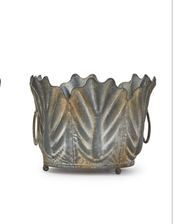 Two's Company Zinc Garden Leaf Planter Small