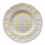 Two's Company Gingham Garden Dessert Plates