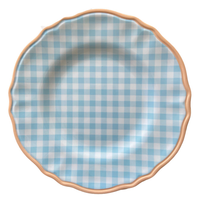 Two's Company Gingham Garden Dessert Plates