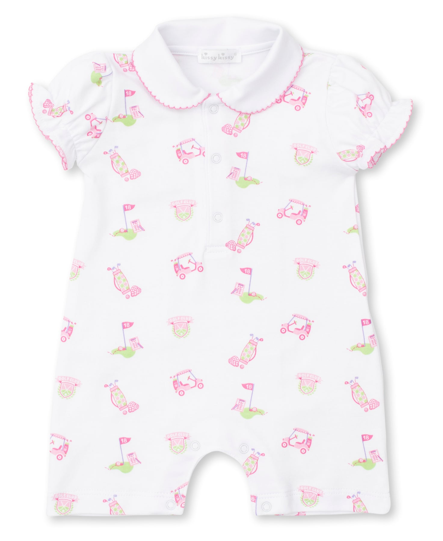 Kissy Kissy 18 Holes Short Playsuit STR - Pink - 6-9M