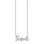 Sydney Evan Small “Love” Necklace White Gold