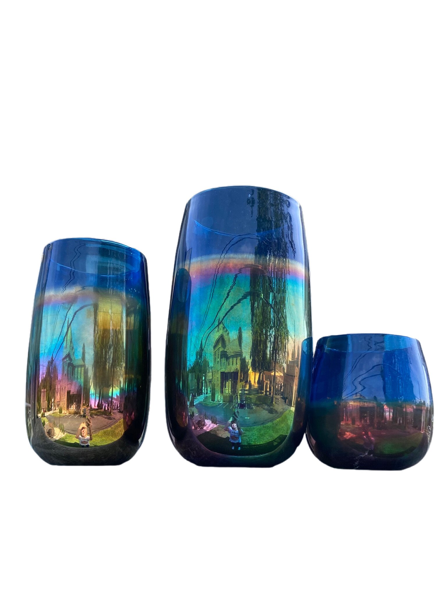 Two's Company Iridescent Vase/Candleholder Small