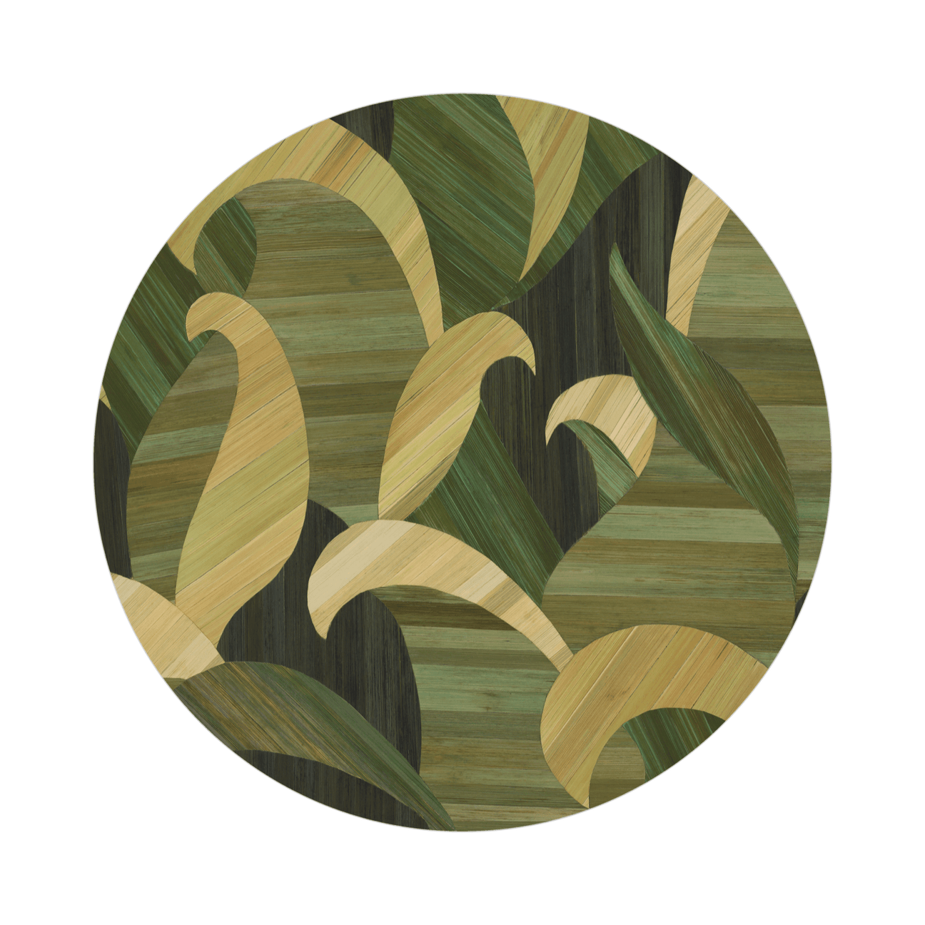 Hestia Bawah Printed Round Table Mat Green