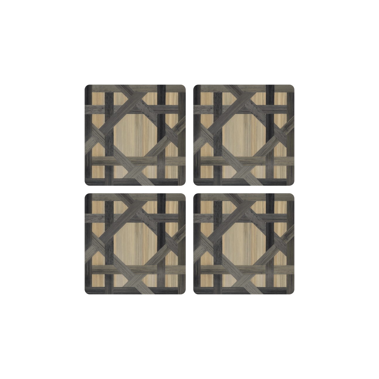 Hestia Versailles Coaster Square Noir Set of 4