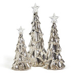 Two's Company Silver Stars Xmas Tree LED Decor (Med)