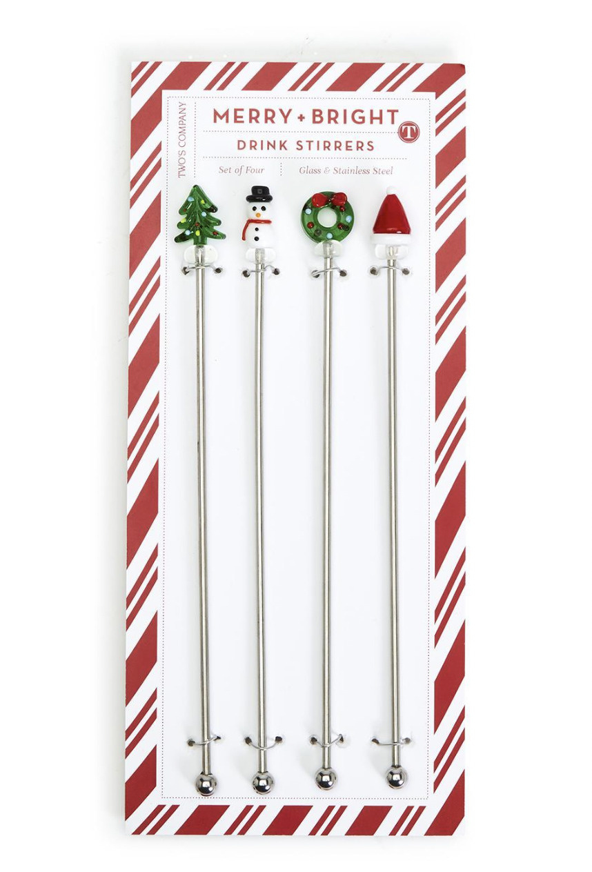 Two's Company Christmas Cheers Drink Stirrers S/4