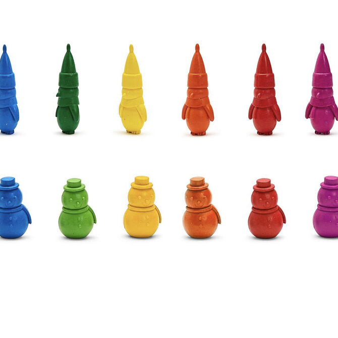 Two's Company Holiday Edition Crayons Set in Paint Jar