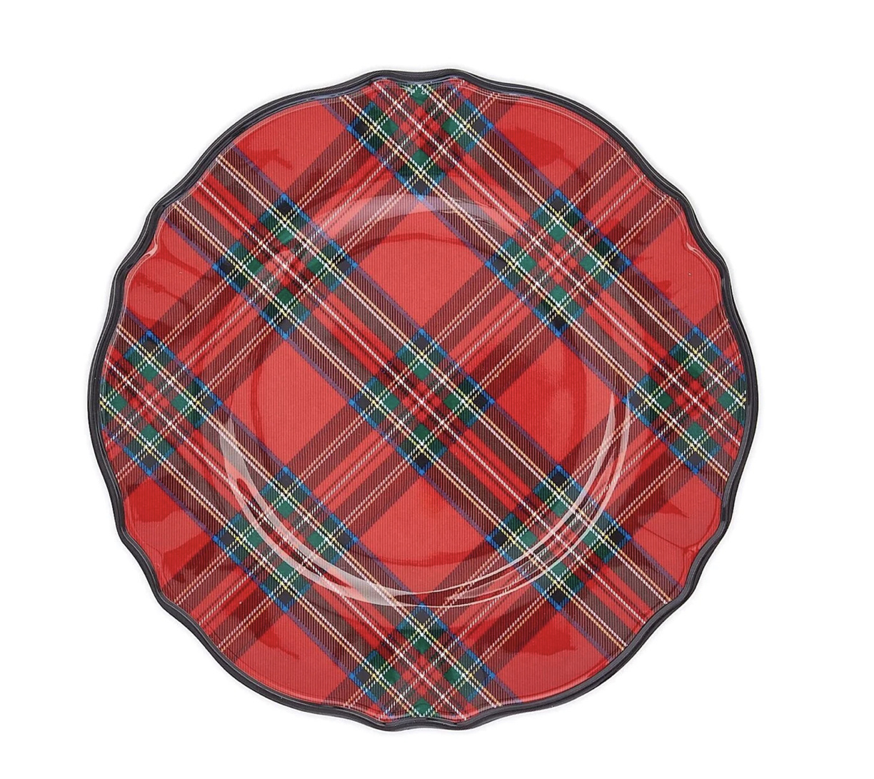 Two's Company Tartan Melamine Dinner Plates