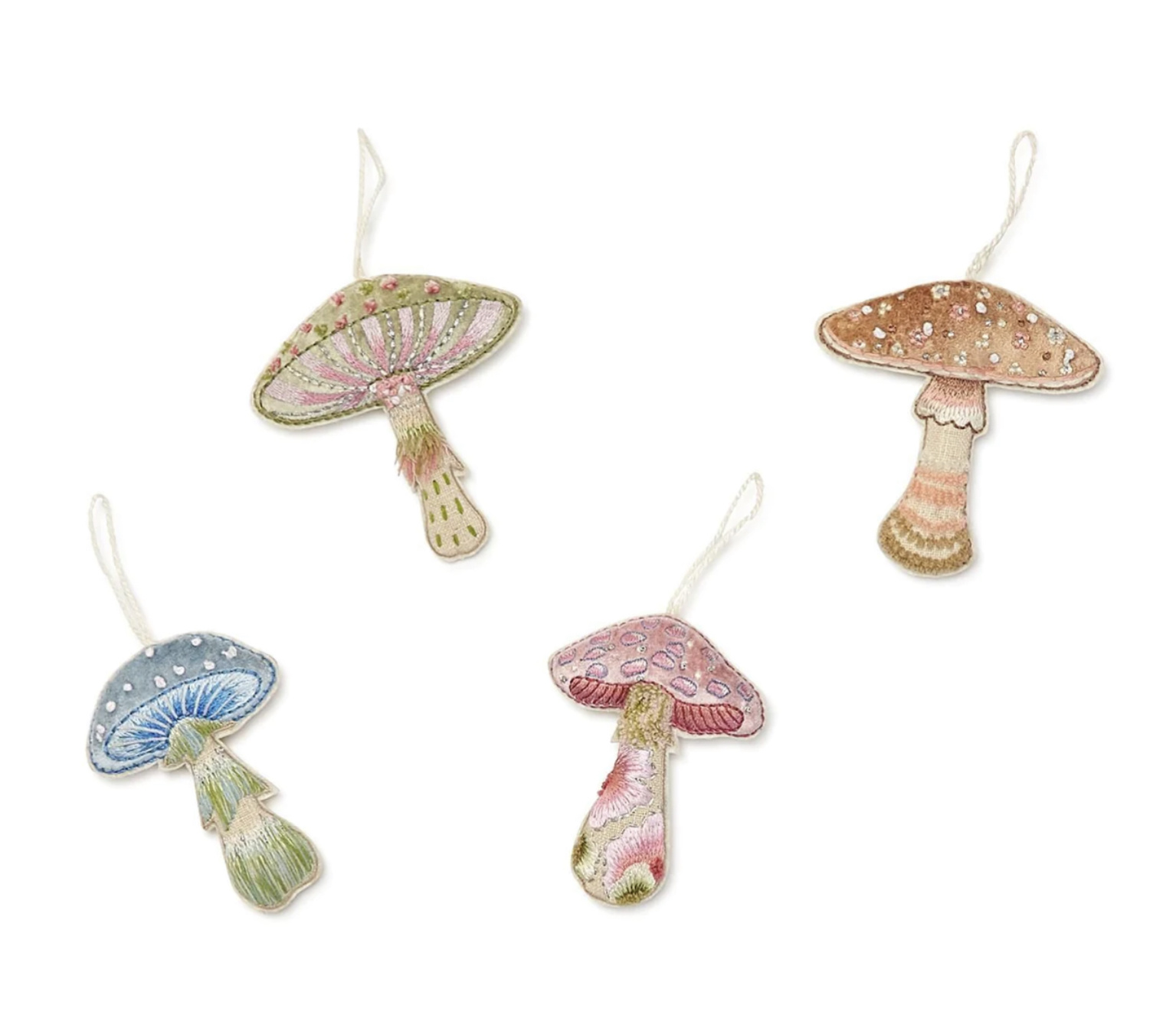 Two's Company Embroidered Mushroom Ornament