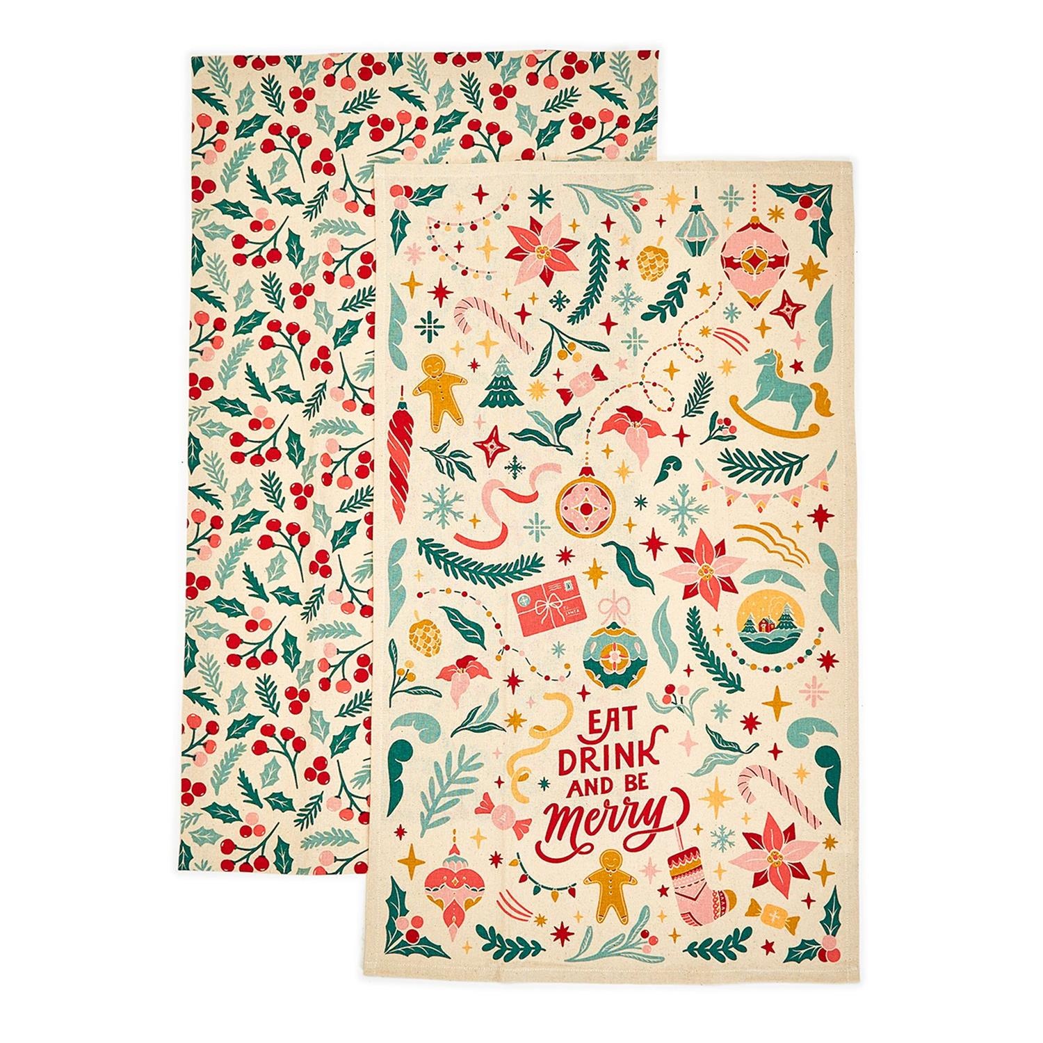 Two's Company Merry and Bright Kitchen Cloth