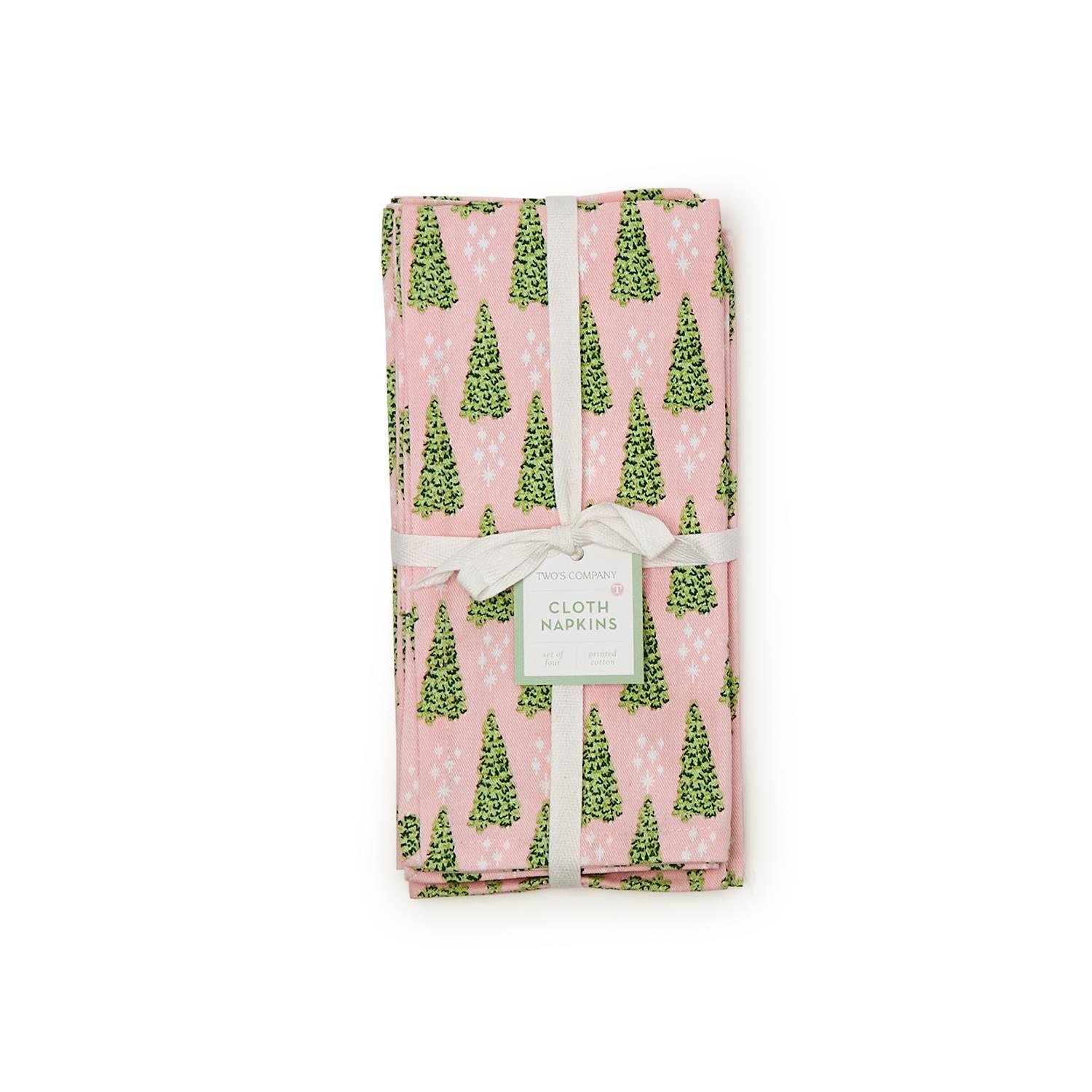 Two's Company Tree Pattern Cloth Napkin Set of 4