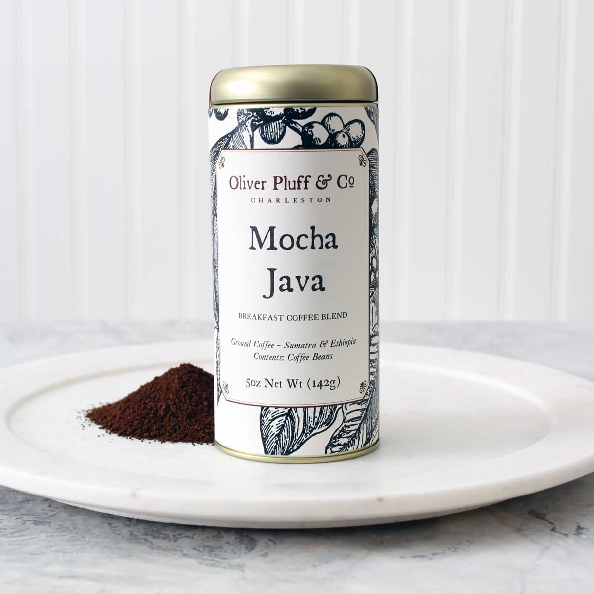 Oliver Pluff and Company Mocha Java Ground Coffee - Signature Coffee Tin