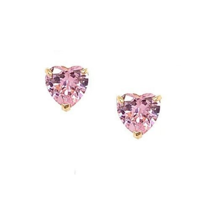 Kriya Veda Passion Pink Heart Stud Earrings