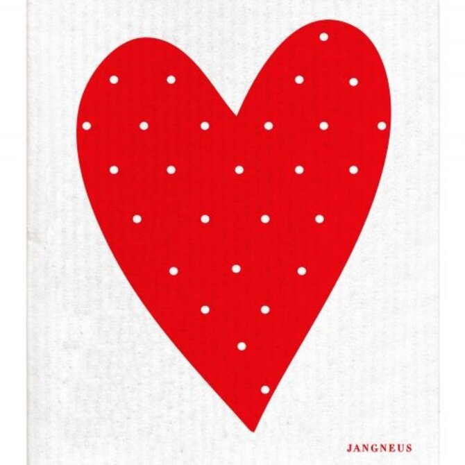 Jangneus Heart Swedish Dishcloth - Red