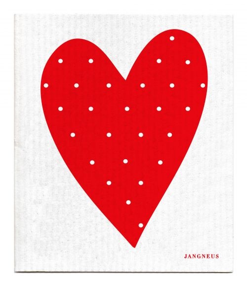 Jangneus Heart Swedish Dishcloth - Red