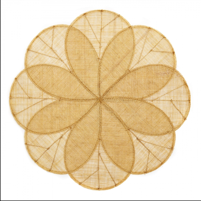 Deborah Rhodes Sinamay Flower Placemat - Gold