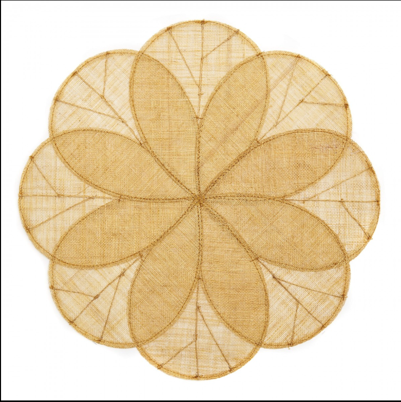 Deborah Rhodes Sinamay Flower Placemat - Gold