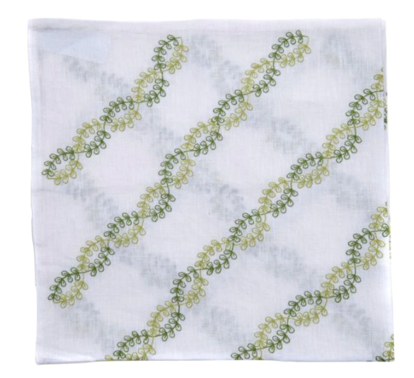 Deborah Rhodes 2 - tone Vine Embroidered Napkin