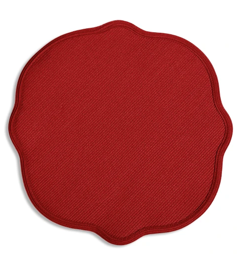 Deborah Rhodes Monticello Braided Placemat - Holiday Red / Set of 2