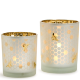 Two's Company Golden Bee Metallic Silhouette Candleholder - Large