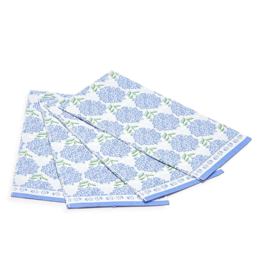 Two's Company Hydrangea 3-Ply Paper Dinner Napkin / Guest Towel