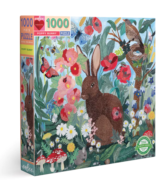 eeBoo Poppy Bunny 1000 Piece Puzzle