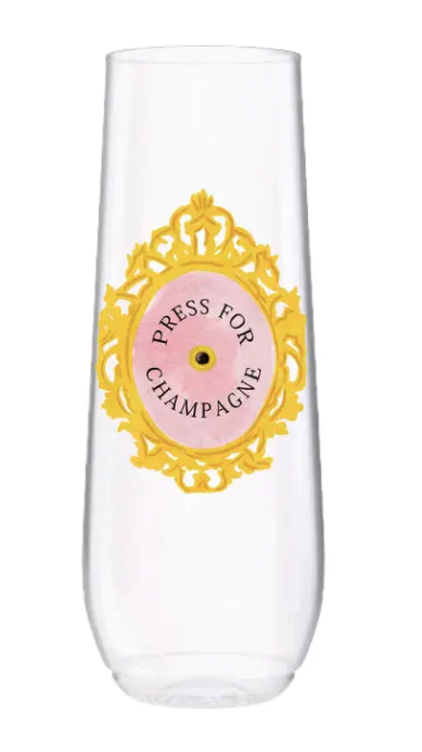 Sip Sip Hooray Press for Champagne 9oz Flute Tossware