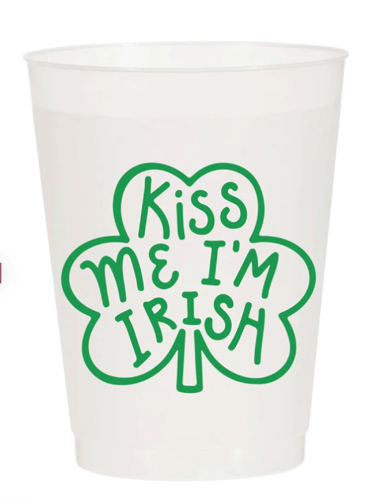Sip Hip Hooray Kiss Me I'm Irish Frosted Cups