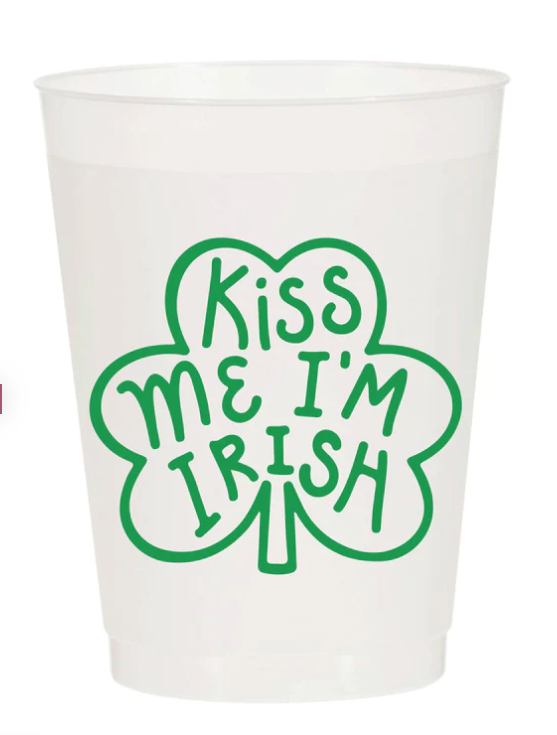 Sip Sip Hooray Kiss Me I'm Irish Frosted Cups