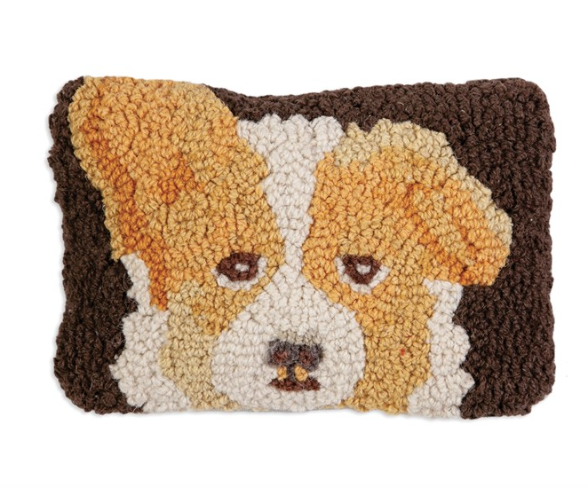 Chandler 4 Corners Corgi Puppy Decorative Wool Pillow