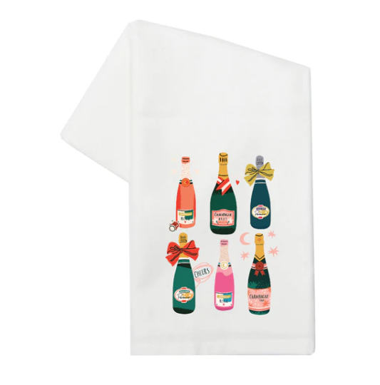 Sip Sip Hooray Fun Champagne Bottle Kitchen Tea Towels