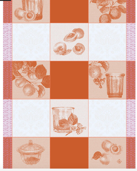 Tea Towel Confiture Carreaux Orange