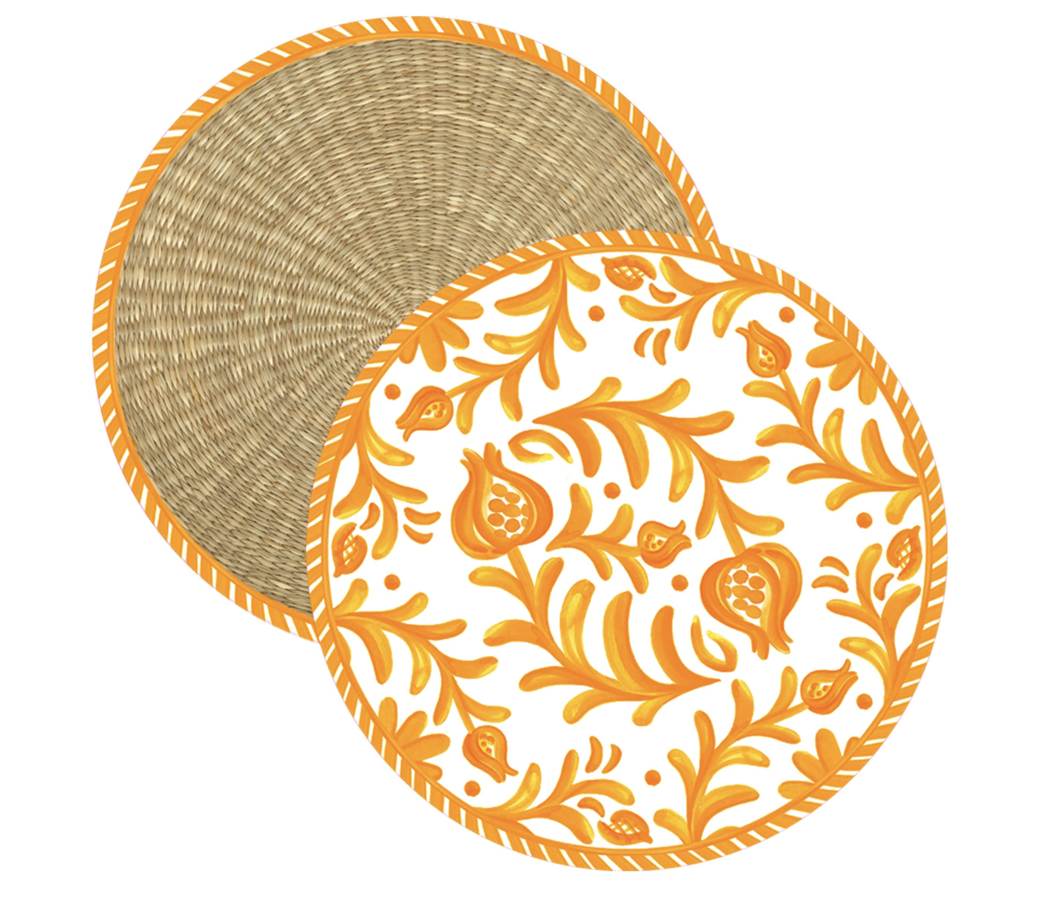 Le Cadeaux SICILY ORANGE CHARGER PLACEMATS