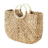 Sir Madam Demilune Basket Tote, Small Parchment