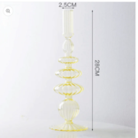 Ivore Lace Taper Candlestick Holder-Yellow