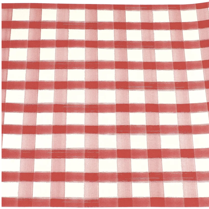 Hester & Cook Red Painted Check Runner - 20" x 25'
