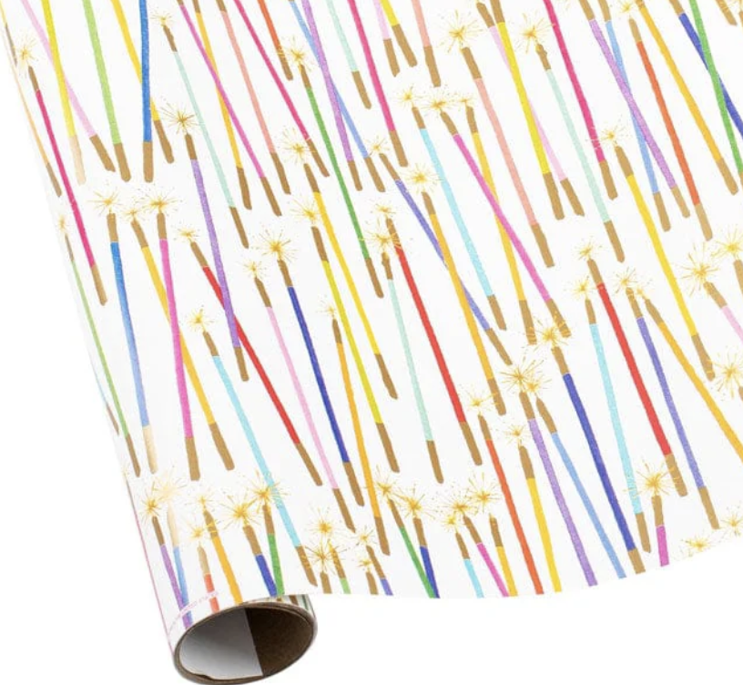 Caspari Party Candles Gift Wrapping Paper - 30" x 8' Roll
