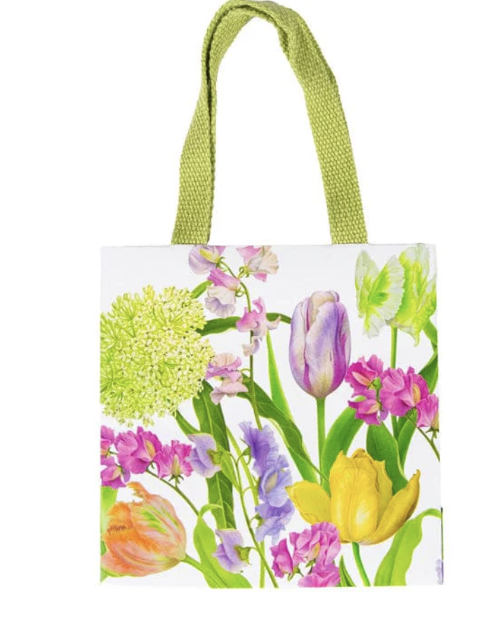 Caspari Spring Flower Show Small Square Gift Bag