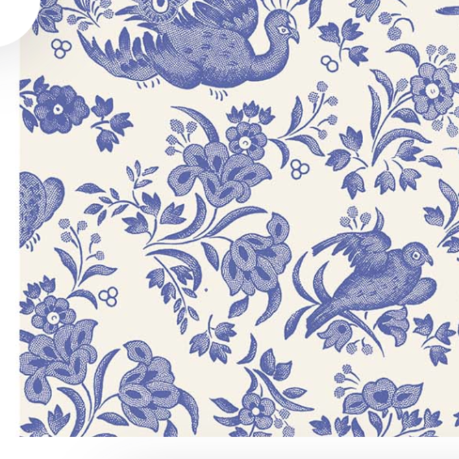 Hester & Cook Blue Regal Peacock Guest Napkin - Pack of 16