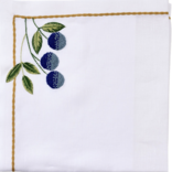 Deborah Rhodes Fruit Blossom Embroidered Napkin-Blue