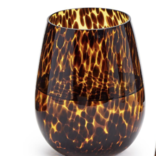 Two's Company Tortoise Stemless Wine Glass
