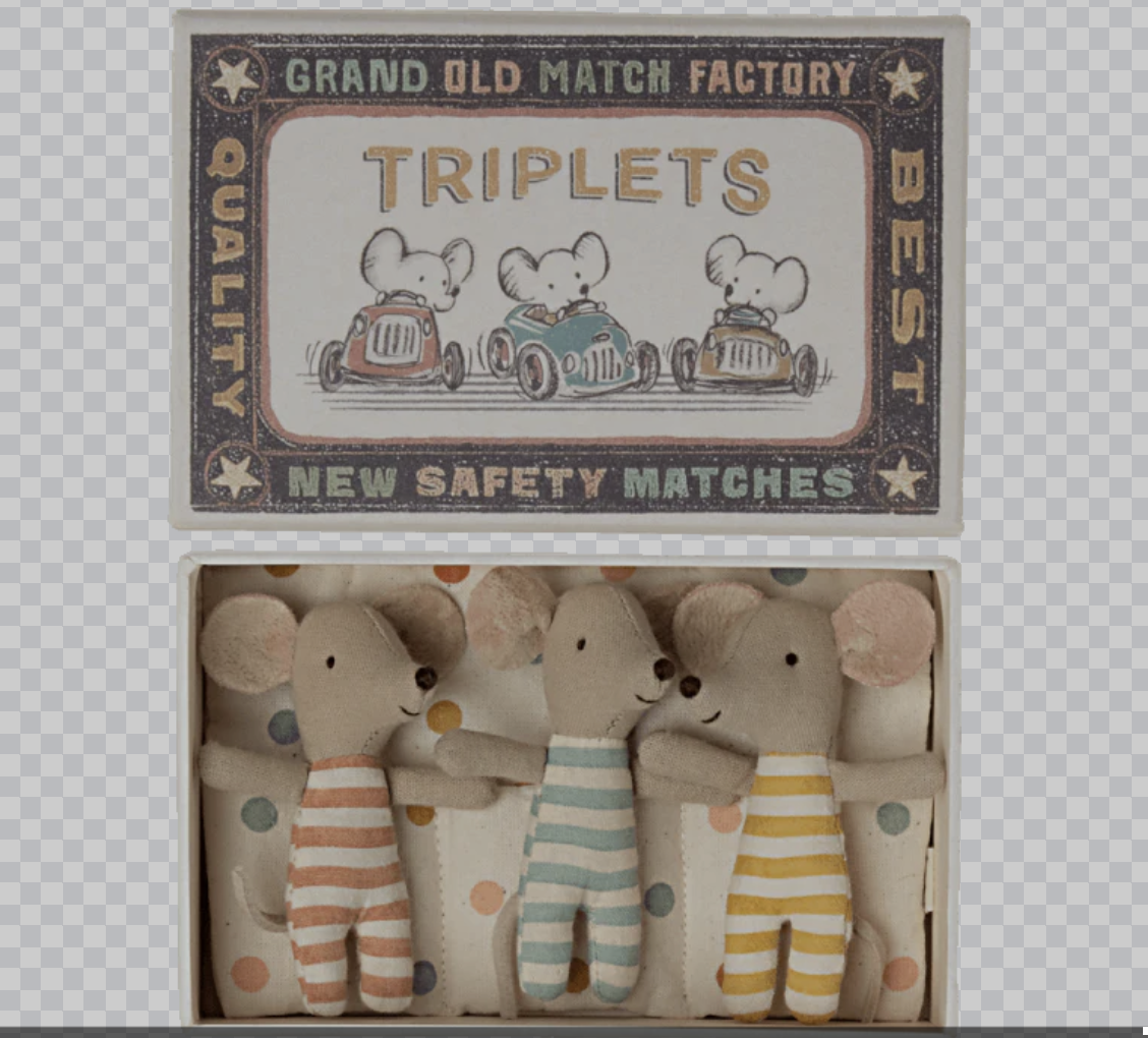 Maileg Baby Mice Triplets in Matchbox