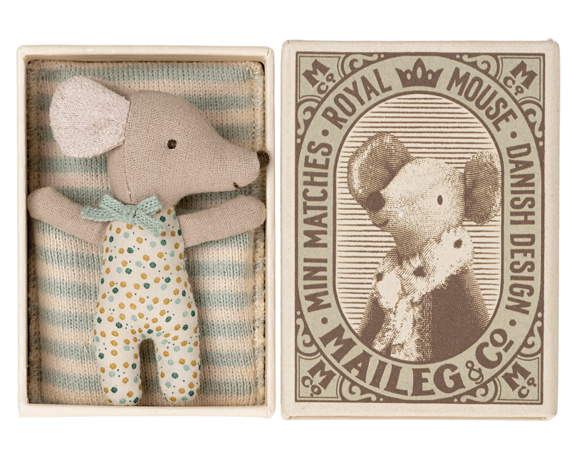 Maileg Sleepy/wakey mouse - Blue