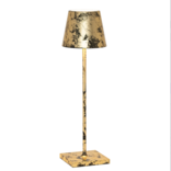 Zafferano Poldina Table Lamp-Crackle Black