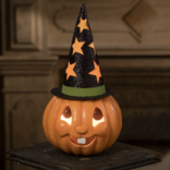 Bethany Lowe Designs Retro Pumpkin Witch Container