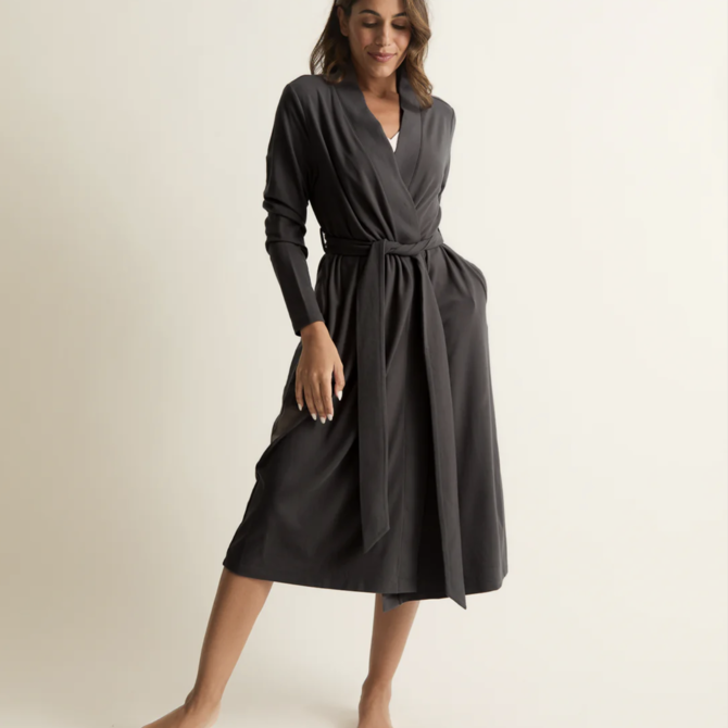 Faceplant Dreams Faceplant Dreams Soft Lounge Robe Charcoal SM/MED