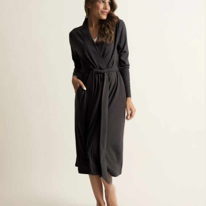 Faceplant Dreams Faceplant Dreams Soft Lounge Robe Charcoal LG/XL