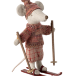 Maileg Winter Mouse with Ski Set - Big Sister - Rose