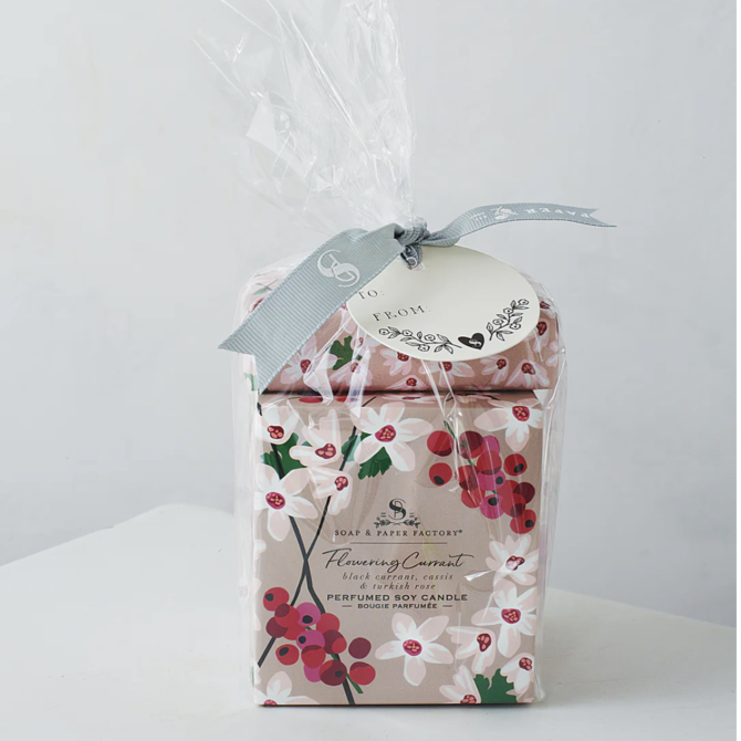Soap & Paper Factory Flowering Currant 9.5 oz LG Soy Candle & 5 oz Soap