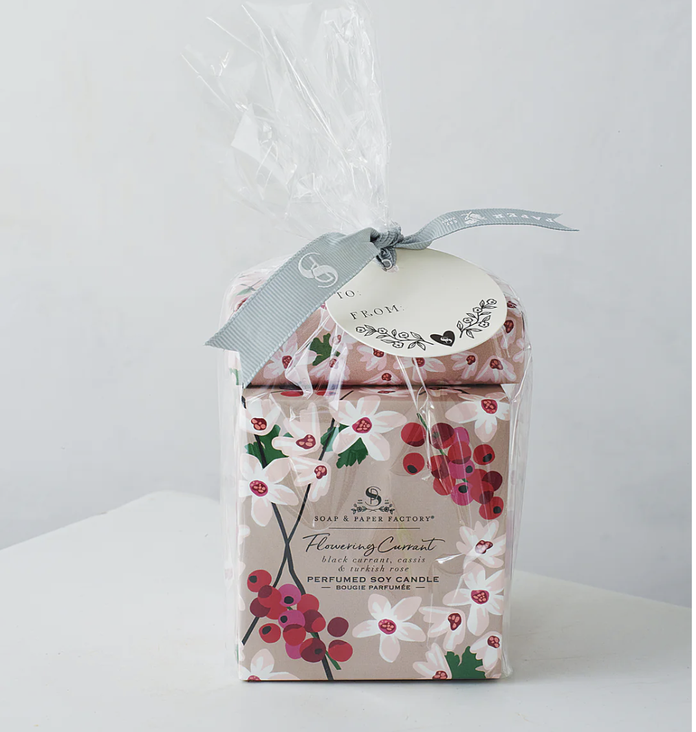 Soap & Paper Factory Flowering Currant 9.5 oz LG Soy Candle & 5 oz Soap